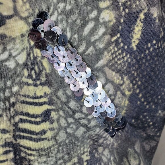 Animale Women's Multicolor Bomber Jacket Animal Print Sequin Size Medium (C-8) - Picture 6 of 15